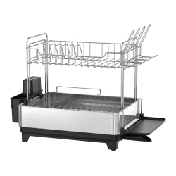 ‏ويفا‏ Tidy رف صحون مقاوم للصدأ ‏– 59x32x37 ‏سم ‏– ستيل/أسود