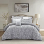 Nova Home Clark Jacquard Comforter Set - King & Super King - 7 Pcs - Grey - Nova Home
