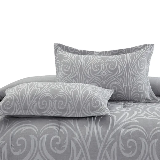 Nova Home Clark Jacquard Comforter Set - King & Super King - 7 Pcs - Grey - Nova Home - Image 8