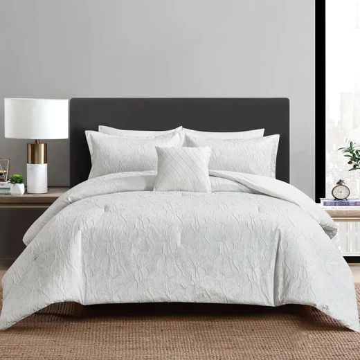 Nova Home Bibisara Jacquard Comforter Set - King & Super King - 7 Pcs - Ivory Nova Home Bibisara Jacquard Comforter Set - King & Super King - 7 Pcs - Ivory