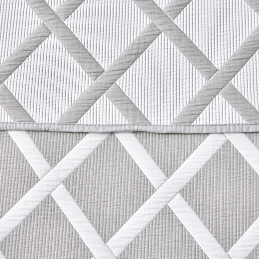 Nova Home Valook Poly Cotton Jaquard Reversible Bed Spread Set - 2Pcs - Single & Twin - Grey - Nova Home - Image 6