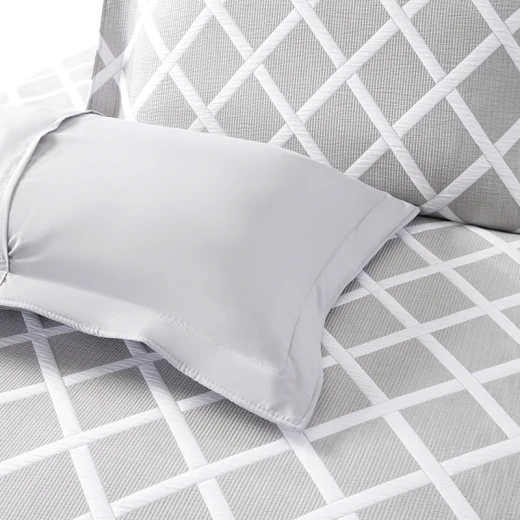 Nova Home Valook Poly Cotton Jaquard Reversible Bed Spread Set - 2Pcs - Single & Twin - Grey - Nova Home - Image 9