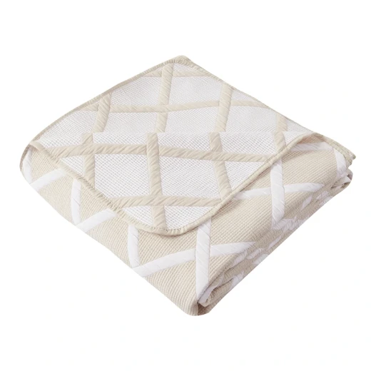 Nova Home Valook Poly Cotton Jaquard Reversible Bed Spread Set - 3Pcs - King & Super King - Beige - Nova Home - Image 5