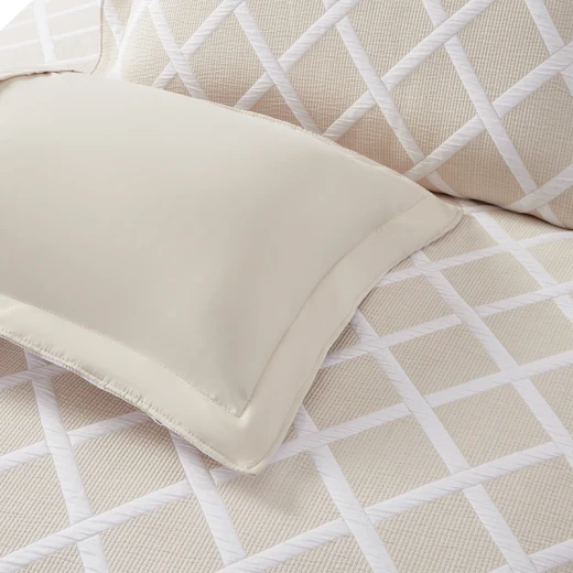 Nova Home Valook Poly Cotton Jaquard Reversible Bed Spread Set - 2Pcs - Single & Twin - Beige - Nova Home - Image 9