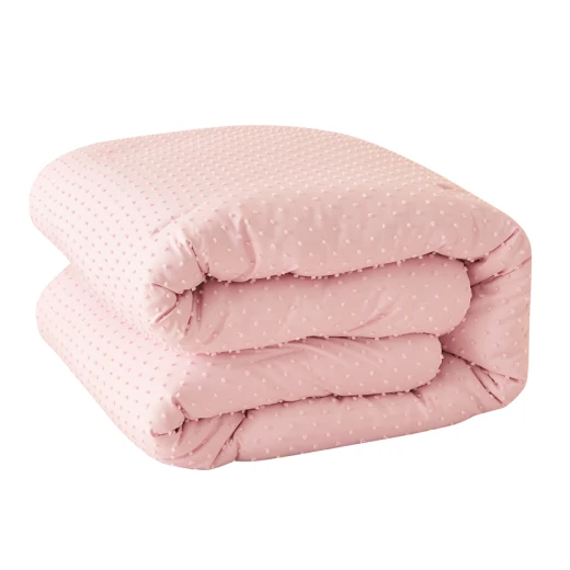 Nova Home Mary Clipped Jacquard Comforter Set - Queen - 7 Pcs - Pink - Nova Home - Image 7