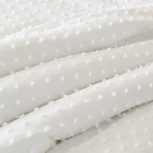 Nova Home Mary Clipped Jacquard Comforter Set - Twin - 5 Pcs - White - Nova Home - Image 9