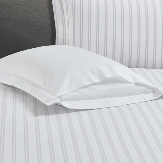 Nova Home Verto Cotton Duvet Cover Set - Queen - 3 Pcs - White/Linen - Nova Home - Image 5