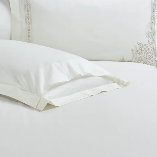 Nova Home Trace Cotton Comforter Set - King/Super King - 6 Pcs - White/Beige - Nova Home - Image 5