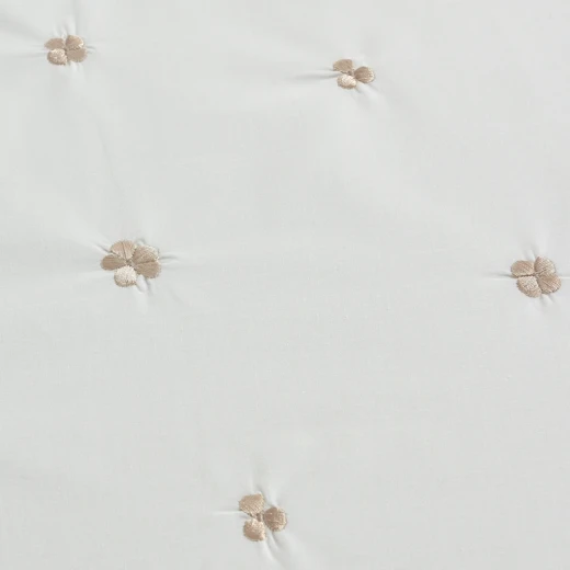 نوفا هوم "Clover" طقم وجه لحاف قطن - مجوز/مجوز كبير - 6 قطع - أبيض/ذهبي - نوفا هوم - Image 9