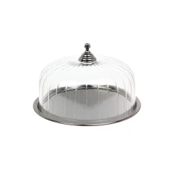 Weva Clouche Dome On Tray - Standard - Black Nickel