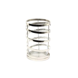 ويفا Spiral شمعدان زجاجي - وسط - نيكل