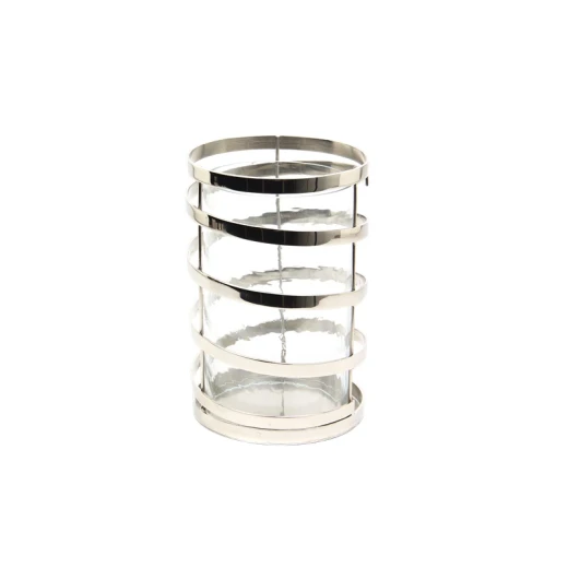 ويفا Spiral شمعدان زجاجي - وسط - نيكل - ويفا - Image 2