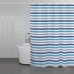 ويفا ستارة حمام "Noble Stripe" مضادة للماء - 200x240 سم - أزرق