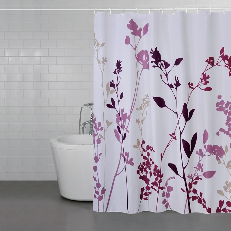 Weva Country Clusters Water Proof Shower Curtain - 200x240 Cm - Purple - Weva