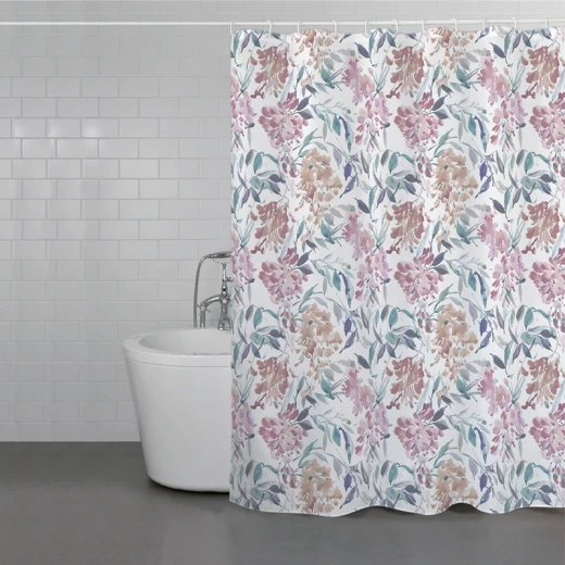 Weva Lace Stamp Water Proof Shower Curtain - 180x200 Cm - Grey - Weva - Image 3