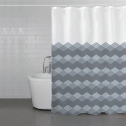 ويفا ستارة حمام "Gradual Rhombus" مضادة للماء - 180x200 سم - رمادي