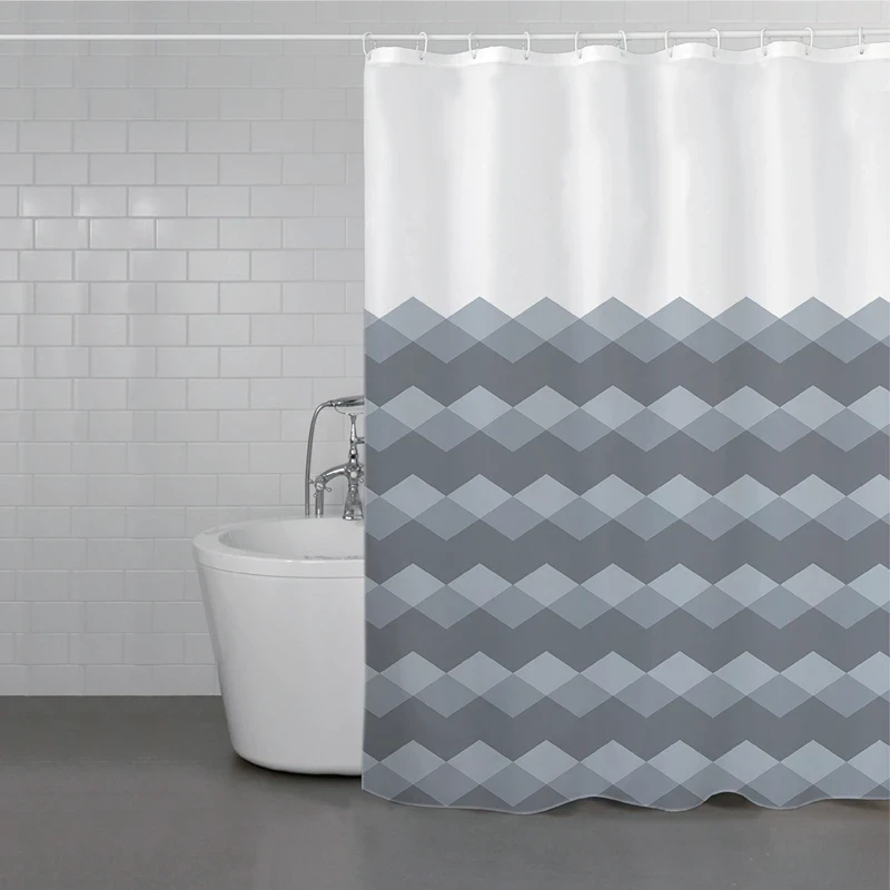ويفا ستارة حمام "Gradual Rhombus" مضادة للماء - 180x200 سم - رمادي - ويفا