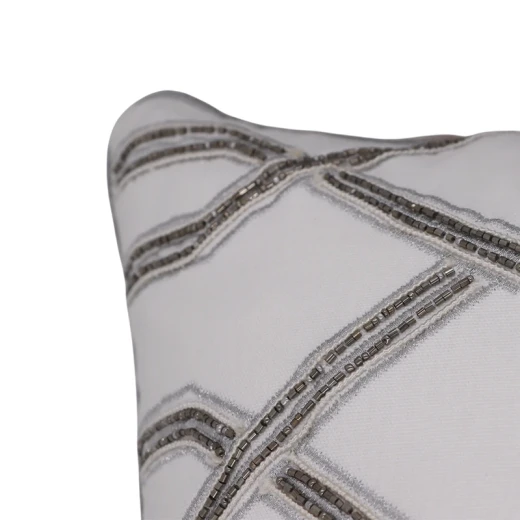 Nova Home Nexus Embroidered Cushion Cover with Bead – Gold – 35x50 cm - Nova Home - Image 2