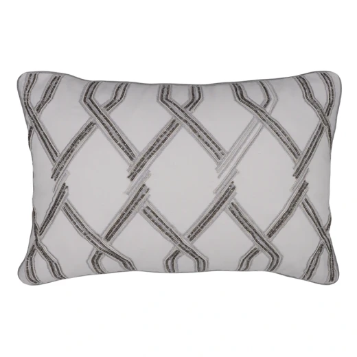 Nova Home Nexus Embroidered Cushion Cover with Bead – Gold – 35x50 cm