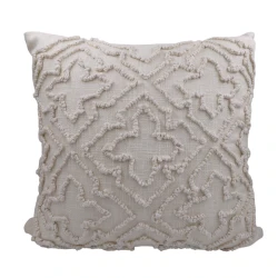Nova Home Morada Embroidered Cushion Cover – 50x50 cm – Ivory