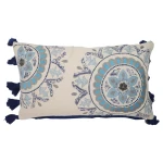 Nova Home Sahara Embroidered Jacquard Cushion Cover – 35x60 cm – Indigo Blue - Nova Home