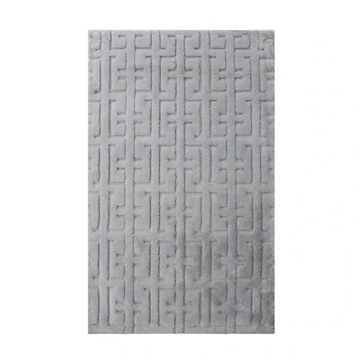 Nova Home Framework Cotton Bath Rug -70x120 Cm - Light Grey