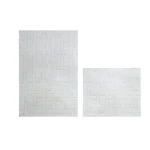 Nova Home Framework Cotton Bath Rug Set - 2Pcs - Ecru - Nova Home