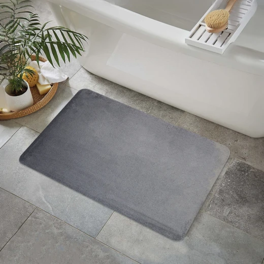 Nova Home Cushira Memory Foam Non-Slip Bath Mat - 50x80 Cm -Dark Grey