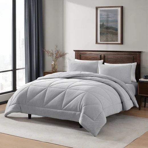 نوفا هوم Snug طقم لحاف شتوي مخملي بخلفية فرو طويل - مجوز/مجوز كبير - فضي - نوفا هوم - Image 4
