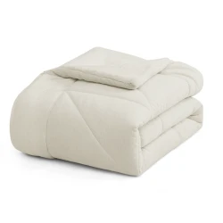 Nova Home Snug Winter Velvet Comforter Set with High Pile Backing - Single/Twin - White