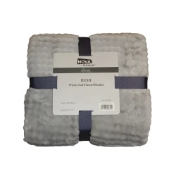 Nova Home Hush Winter Soft Bubble Flannel  Blanket - Double  - Grey