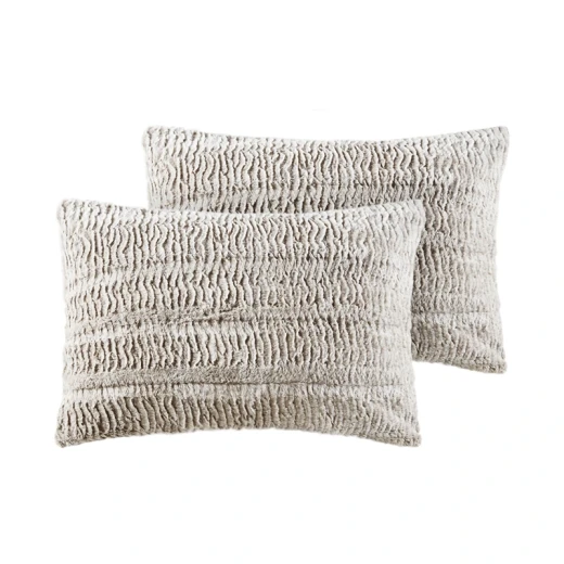 Nova Home Sculpted Winter Jacquard SherpaTextured Comforter Set with Mink Backing - King/Super King - Grey - Nova Home - Image 2