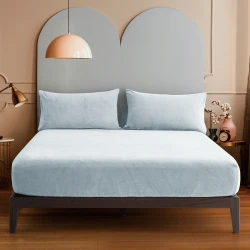 Nova Home WarmFit Winter Microfleece Fitted Sheet Set - King & Super King - 3 Pcs - Silver (Available in Sizes)