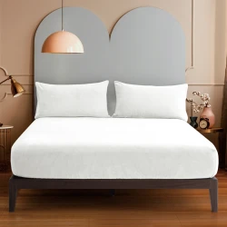 نوفا هوم WarmFit طقم شرشف مطاط شتوي دافئ مايكروفليس - مجوز & مجوز كبير - 3 قطع - أبيض