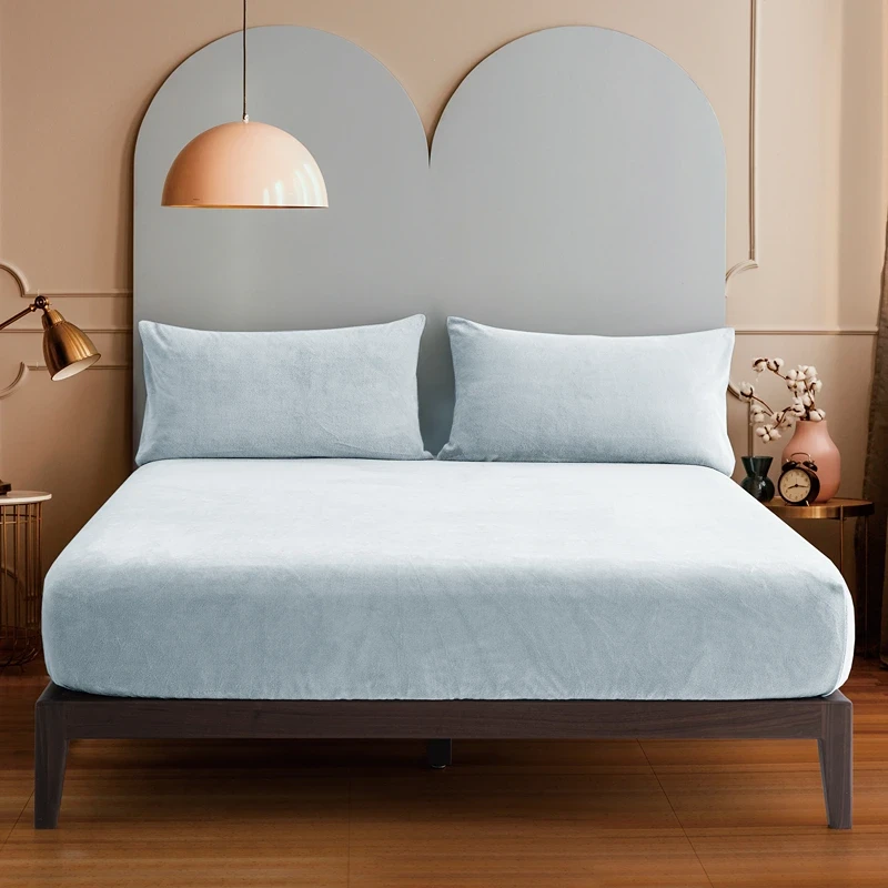 Nova Home WarmFit Winter Microfleece Fitted Sheet Set - Queen - 3 Pcs - Silver - Nova Home