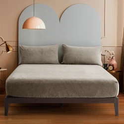 Nova Home WarmFit Winter Microfleece Fitted Sheet Set - Queen - 3 Pcs - Taupe
