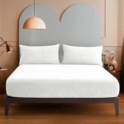 Nova Home WarmFit Winter Microfleece Fitted Sheet Set - Single & Twin - 2 Pcs - White