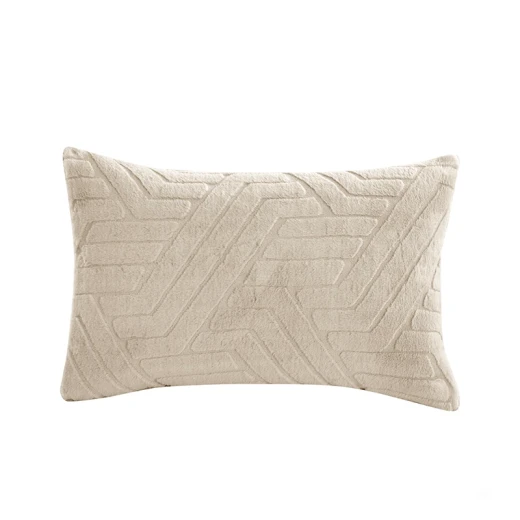 Nova Home Chevrone Winter Jaquard Fur Comforter Set with Soft Mink Backing - King/Super King - Beige - Nova Home - Image 7