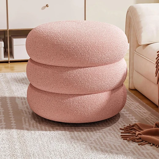Weva Ploom Teddy Round Storage Stool – Pink - Weva - Image 4