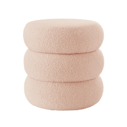 Weva Ploom Teddy Round Storage Stool – Pink - Weva - Image 5