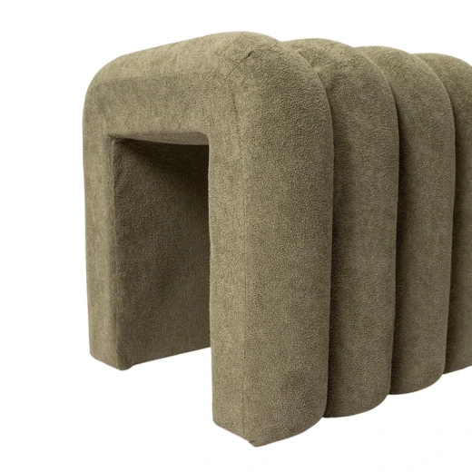 Weva Archi Terry Channeled Small Stool & Bench – Brown | Elegant Ribbed Fabric Upholstery with Modern Arched Design - Weva - Image 15