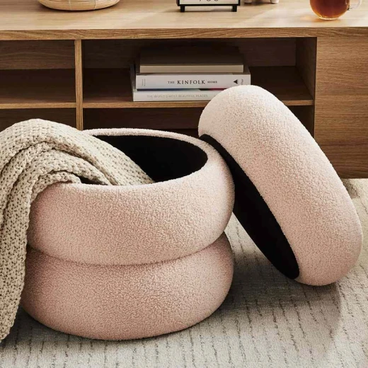 Weva Archi Terry Channeled Small Stool & Bench – Brown | Elegant Ribbed Fabric Upholstery with Modern Arched Design - Weva - Image 18