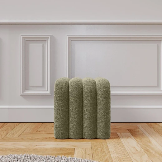 Weva Archi Terry Channeled Small Stool & Bench – Brown | Elegant Ribbed Fabric Upholstery with Modern Arched Design - Weva - Image 9