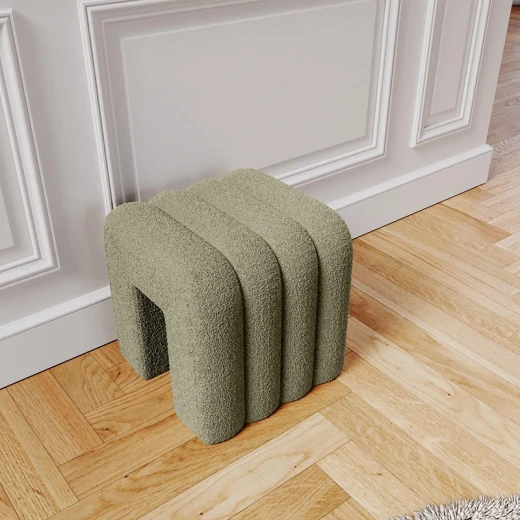 Weva Archi Terry Channeled Small Stool & Bench – Brown | Elegant Ribbed Fabric Upholstery with Modern Arched Design - Weva - Image 8
