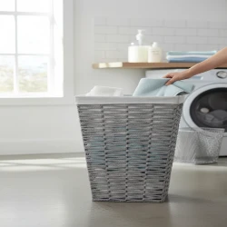Weva Kora Paper Woven Laundry Basket – Grey