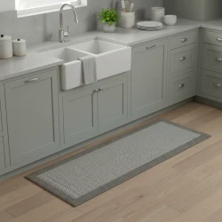 Nova Home "Super Chef Graphite" Kitchen Mat – 60x180 cm – Light Grey