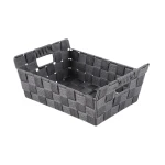 Weva PP Storage Basket – Small Size, Charcoal Color, Durable Plastic Design, Multi-Purpose Organizer for Home & Office, Dimensions 28×20×11.5 cm - Weva