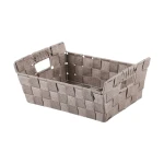 Weva PP Small Storage Basket – Taupe Color, Durable Plastic Design, Multi-Purpose Organizer for Home and Office, Dimensions 28×20×11.5 cm - Weva