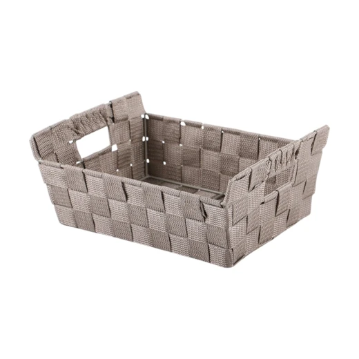 Weva PP Small Storage Basket – Taupe Color, Durable Plastic Design, Multi-Purpose Organizer for Home and Office, Dimensions 28×20×11.5 cm - Weva - Image 2