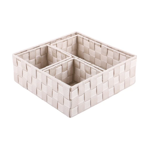 Weva PP Square Basket Set – 4 PCs - Beige - Weva - Image 2